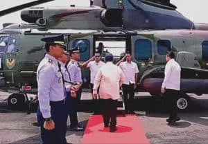 Prabowo Kawal Panen Raya di Majalengka dengan Helikopter Caracal