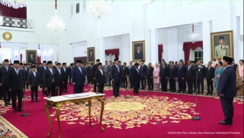 Presiden Prabowo Lantik Menteri Kabinet Merah Putih