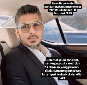 Bendahara Umum DPP Partai Demokrat Renville Meninggal Dunia